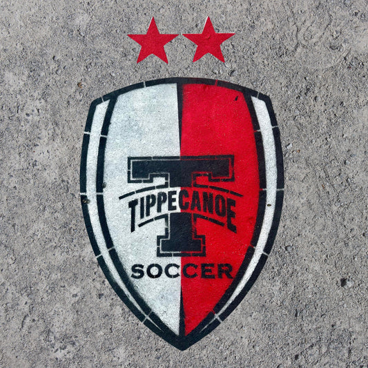 Driveway Painted Crest - THS Soccer Logo